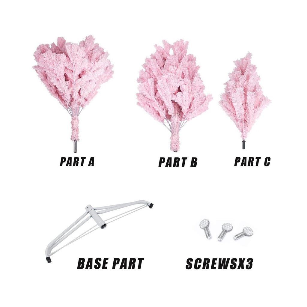 Enchanted Blush Christmas Tree -Dreamy Artificial Holiday Tree For Whimsical Home Decor & Gift Ideas