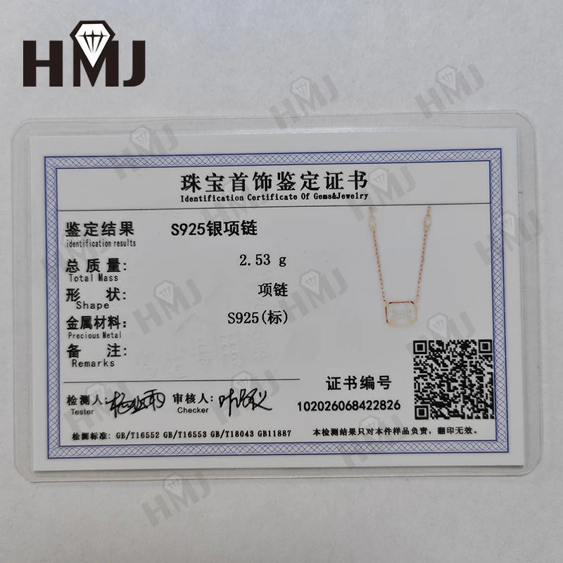 Silver Pendant Necklace for Women 1CT 2CT D Color Moissanite with GRA Certificate 925 Sterling Silver Wedding Necklace Gift