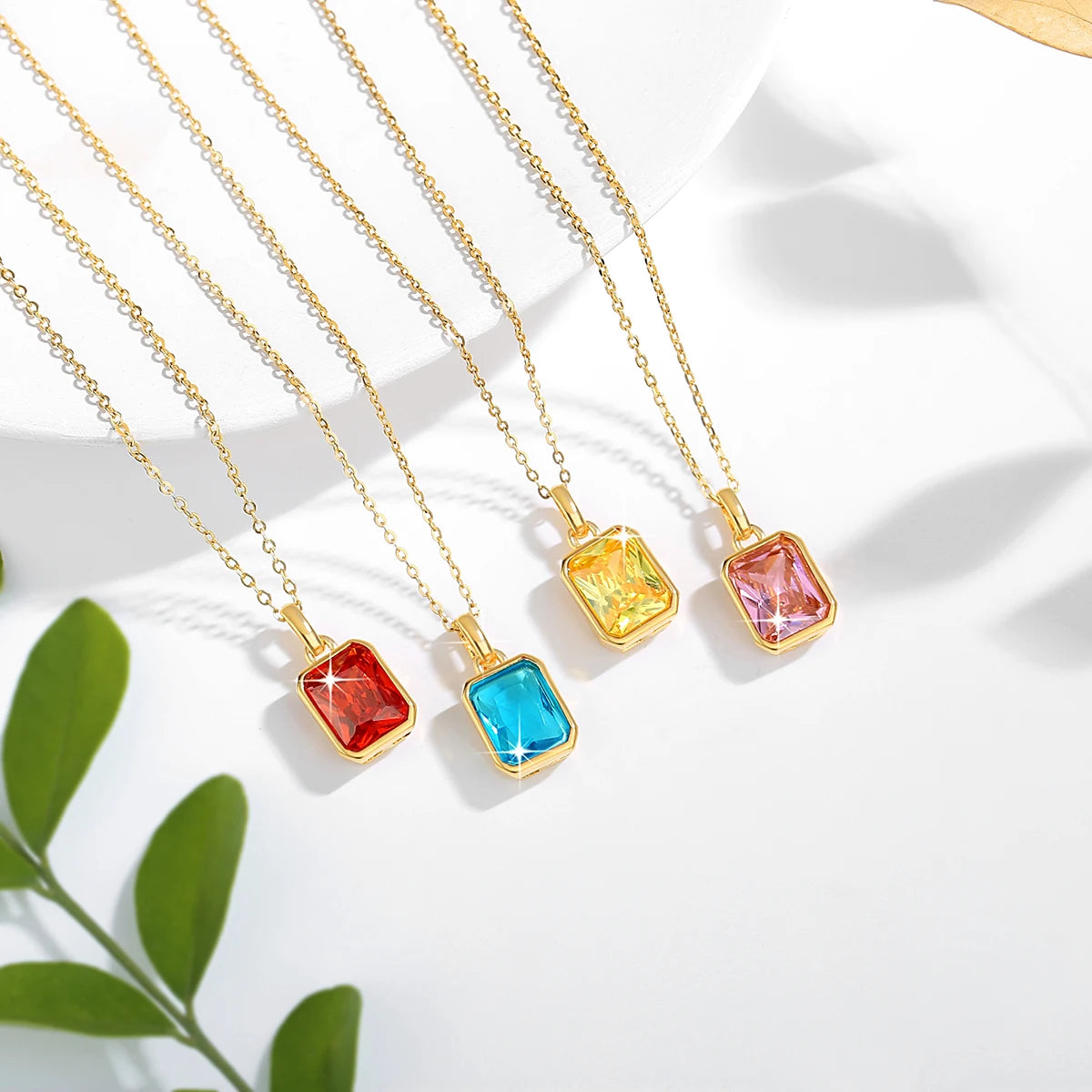 100% Real 18k Gold Necklace Pendant Women 8*10mm Blue Stone AU750 K Gold Jewelry With Certificate Wedding Anniversary Gift Sale