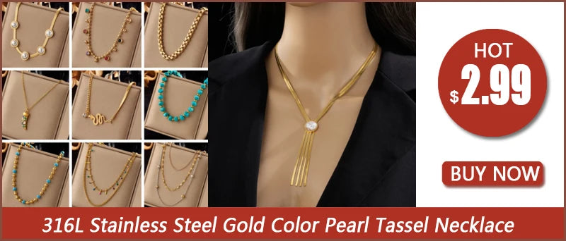 DIEYURO 316L Stainless Steel Gold Color Snake Chain Necklace Bracelets For Women Girl New Waterproof Jewelry Set Wedding Gift