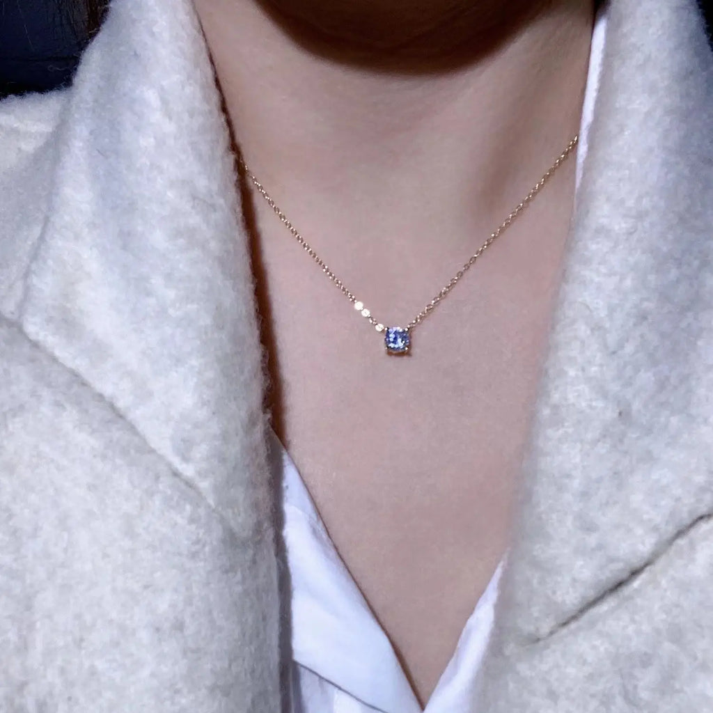 Jkeli S925 Pure silver 18k gold pendant Multi-functional single diamond necklace with six claws Zircon necklace for women  gift