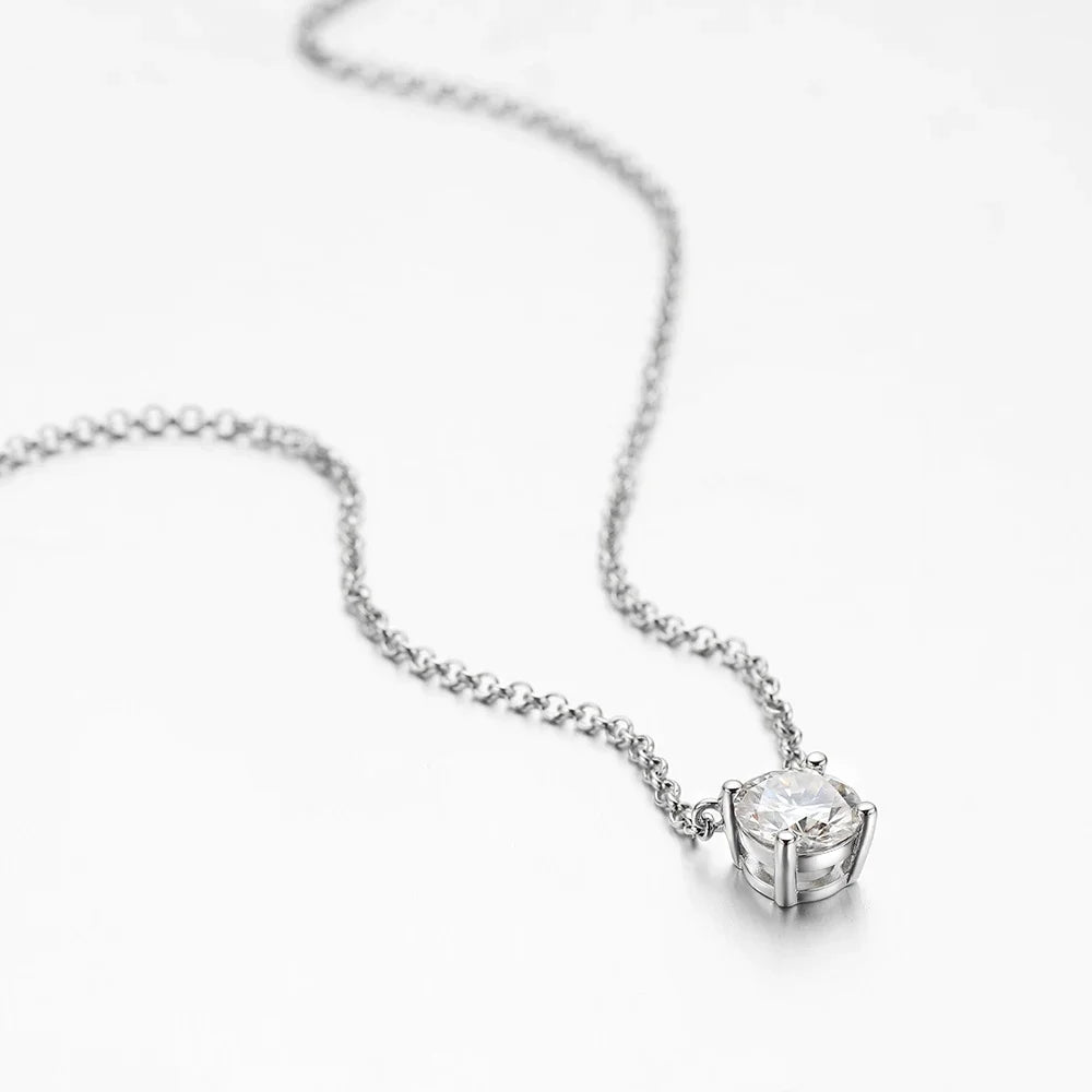 EWYA Luxury 1/2/3/5CT Real D Color Moissanite Pendant Necklace For Women Men 925 Silver Plated 18K Bridal Neck Fine Jewelry Gift