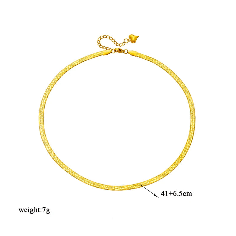 DIEYURO 316L Stainless Steel Gold Color Snake Chain Necklace Bracelets For Women Girl New Waterproof Jewelry Set Wedding Gift