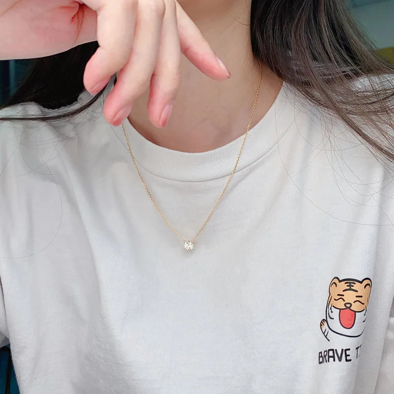 EWYA Luxury 1/2/3/5CT Real D Color Moissanite Pendant Necklace For Women Men 925 Silver Plated 18K Bridal Neck Fine Jewelry Gift