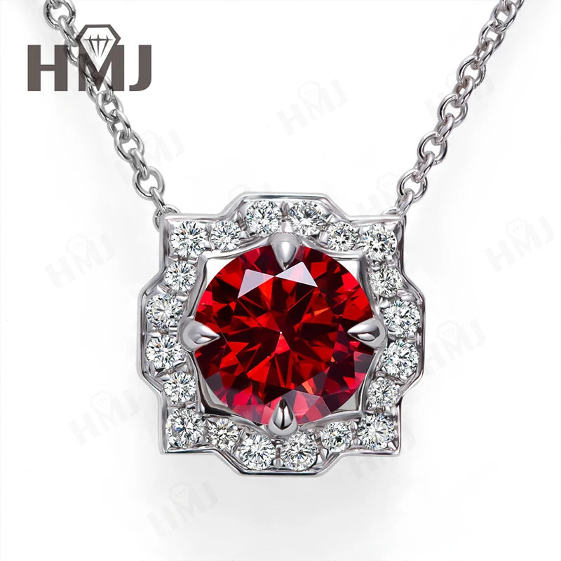 Silver Pendant Necklace for Women 1CT 2CT D Color Moissanite with GRA Certificate 925 Sterling Silver Wedding Necklace Gift