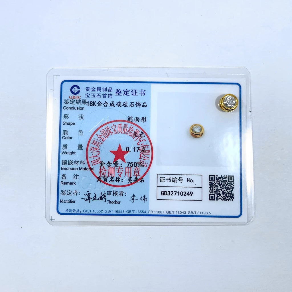 Real 18k Gold Necklace GRA Pink Moissanite Diamond Pendant 0.5ct/1ct Pure AU750 Fine Jewelry Wedding Anniversary Gift for Women