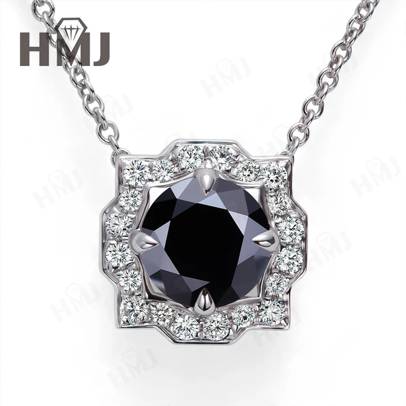 Silver Pendant Necklace for Women 1CT 2CT D Color Moissanite with GRA Certificate 925 Sterling Silver Wedding Necklace Gift
