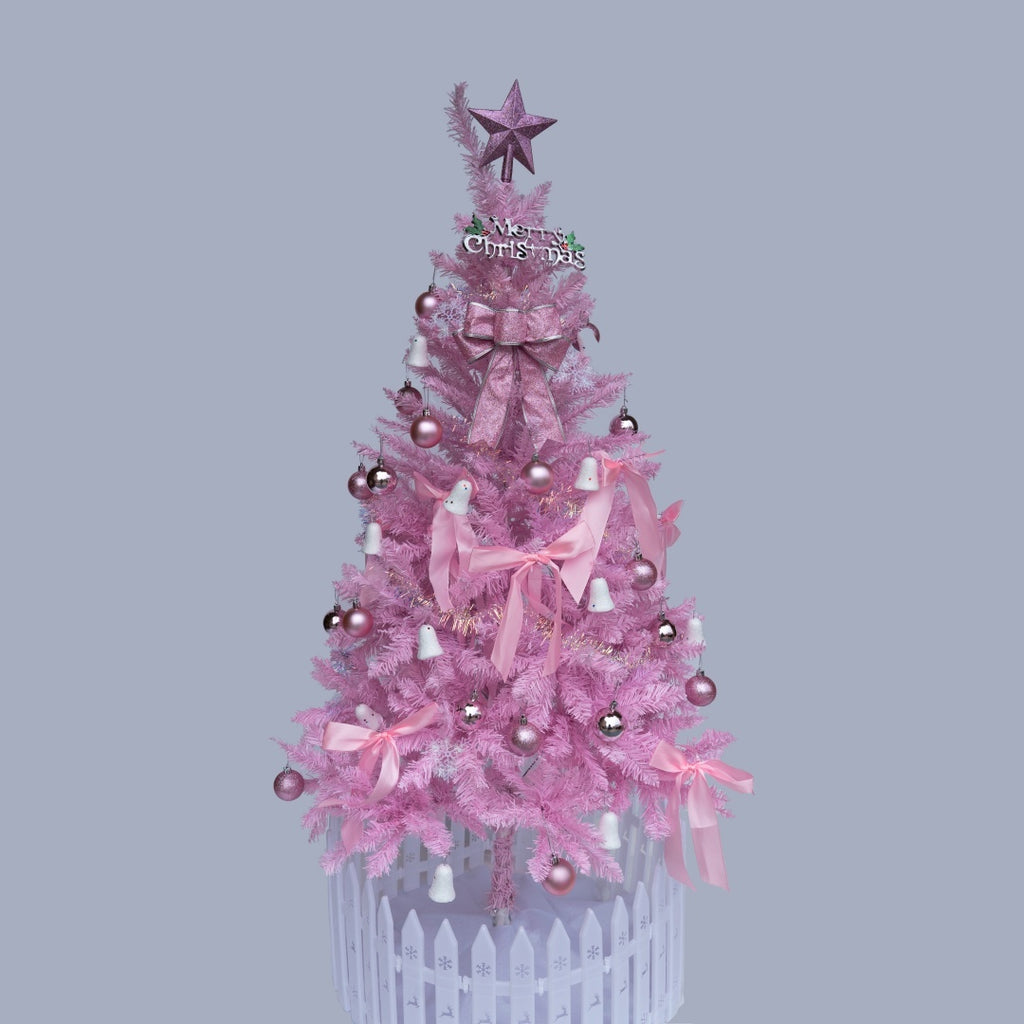 Enchanted Blush Christmas Tree -Dreamy Artificial Holiday Tree For Whimsical Home Decor & Gift Ideas